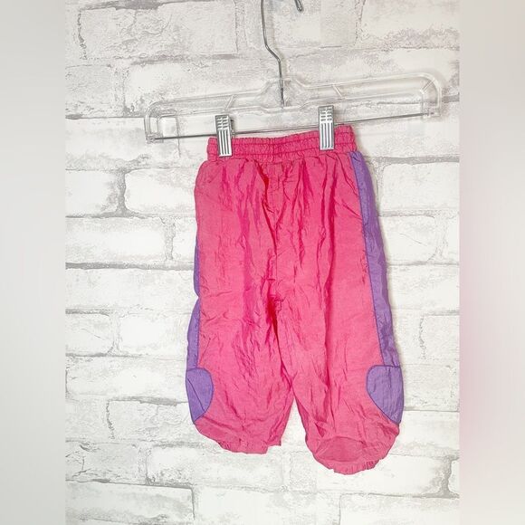 Toddler’s 12m Vintage 80’s Y2K Nylon Track Pant Pantaloons Pink and Purple - Picture 2 of 8